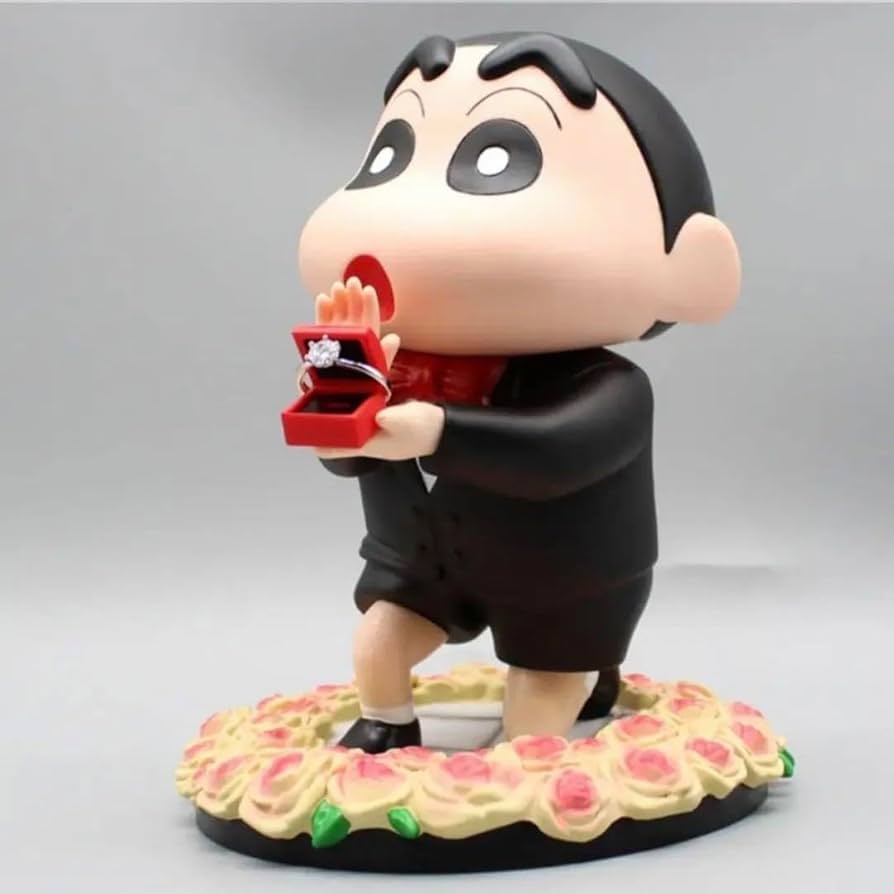 【即日発送】40cm クレヨンしんちゃん プロポーズフィギュア　特大 指輪付き 即日発送】40cm クレヨンしんちゃん プロポーズフィギュア 特大